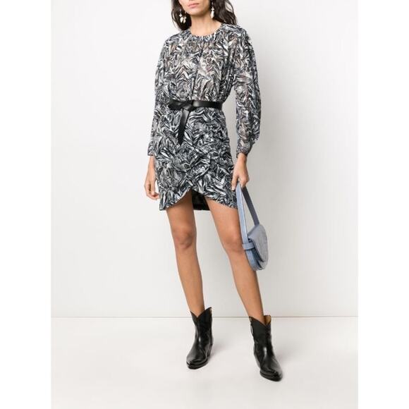 IRO Jenian metallic mini dress animal print 38/US6 - Picture 2 of 12